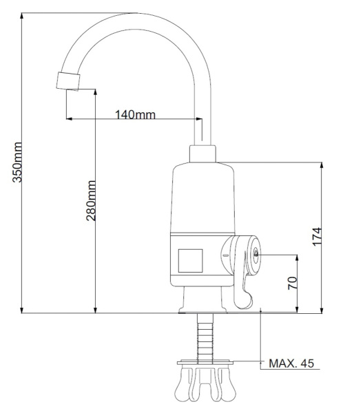 РМС-ЭЛ03  Кран-водонагреватель проточного типа